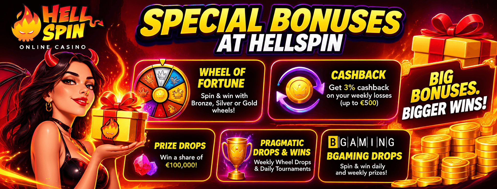 HellSpin Special Bonuses 